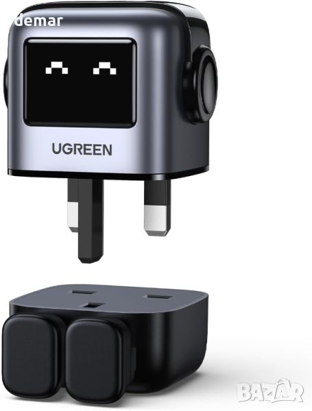 UGREEN RG 65W USB C зарядно устройство, Nexode 3-портов робот GaN, черно, снимка 1