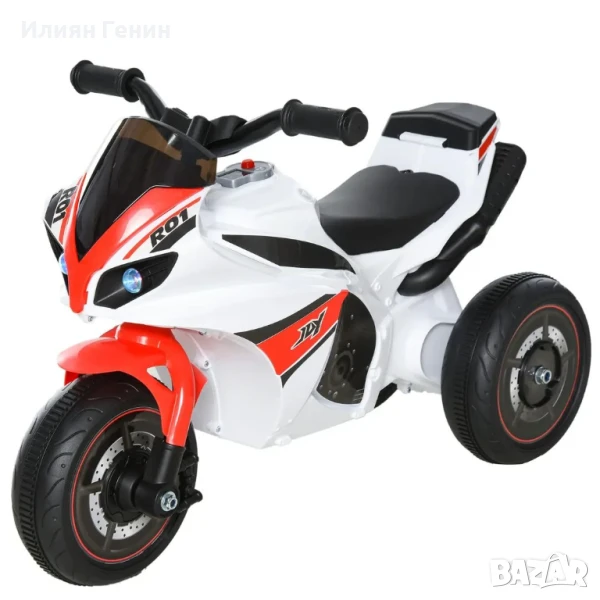 HOMCOM Велосипед за баланс, за яздене, детски мотоциклет, 18-36 месеца, музикален/светлинен, до 20кг, снимка 1