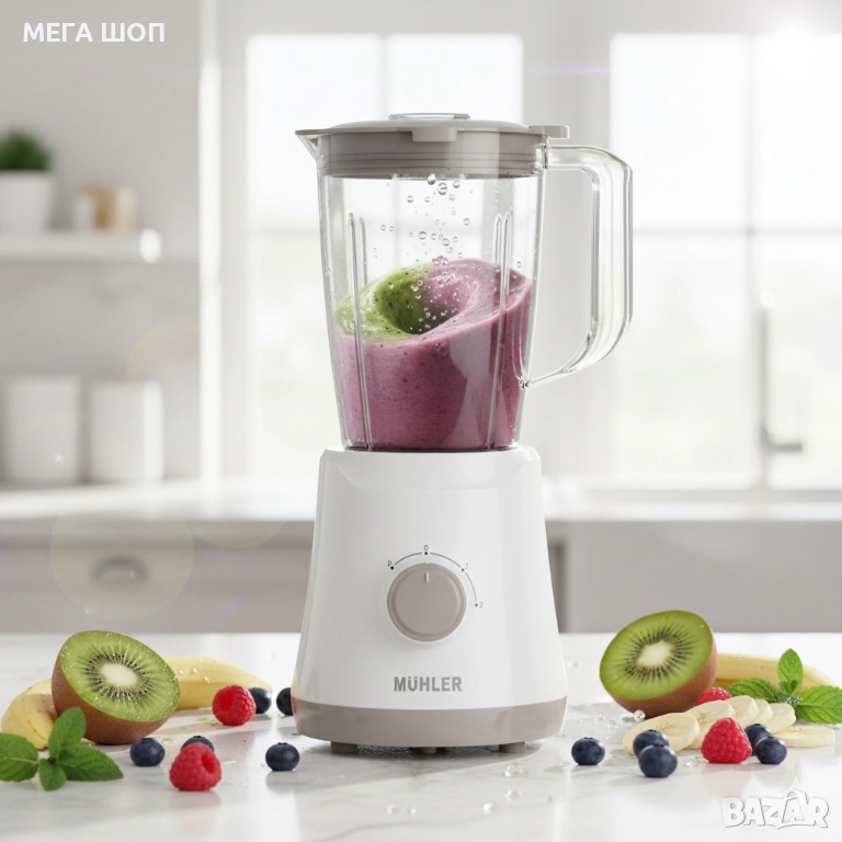 Блендер Muhler MB-355, 500W, 1.5 л, пластмасова кана, снимка 1