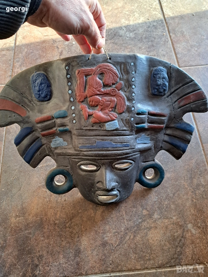 ацтекска керамична маска 32/3, снимка 1