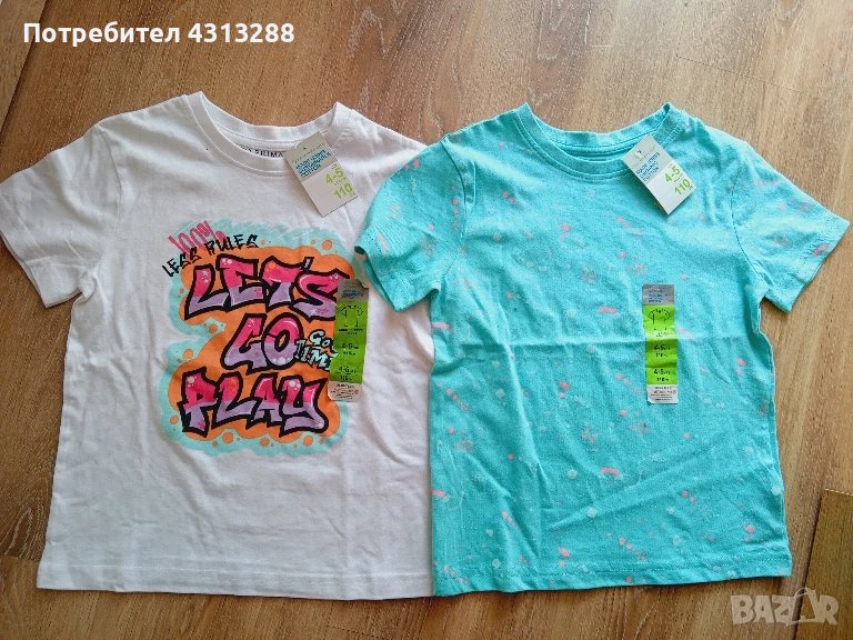 2бр тениски  4-5 год 110см, снимка 1