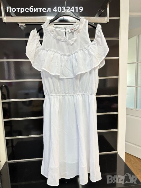 Дамска ефирна рокля в бяло , снимка 1