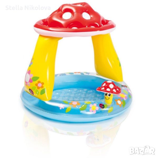 Бебешки басейн със сенник и гъбка, снимка 1