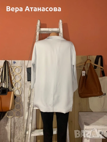 👠 Zara✔️ Сако в светлосив цвят с 3/4 ръкави💣, снимка 2 - Сака - 53666083