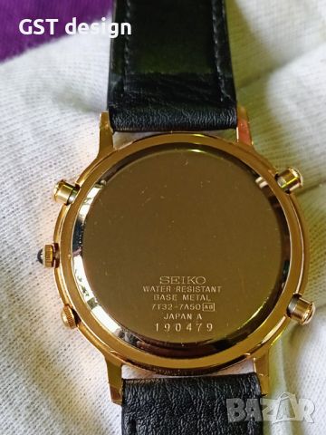 Изключително рядък Японски Seiko Сейко часовник 90г.Хронограф Аларма Позлата Japan made Оригинал, снимка 5 - Мъжки - 45128868