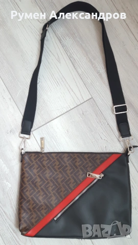 Нова мъжка кожена чанта FENDI MESSENGER BAG