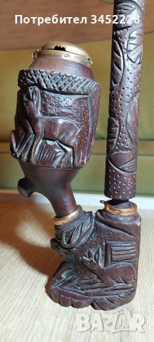 Лула дърворезба и кост за ценители , снимка 6 - Антикварни и старинни предмети - 54019383