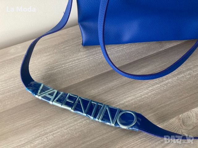 Дамска чанта синя Valentino, снимка 3 - Чанти - 45557456