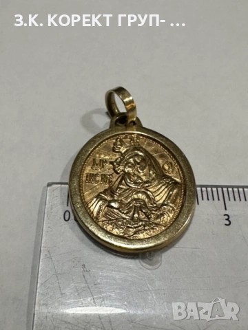 Златна висулка Богородица 14к, 8,91гр, снимка 5 - Колиета, медальони, синджири - 53978150