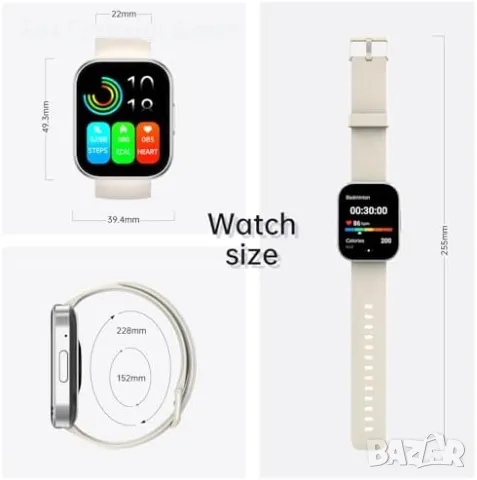 Нов Smartwatch OUKITEL BT103 с Обаждания, 100+ Спортни Режима, Фитнес, снимка 8 - Смарт гривни - 47582977