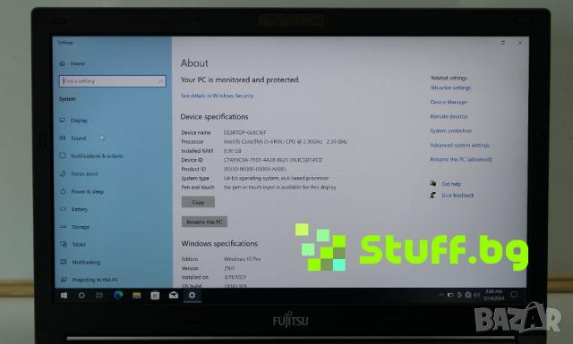 Лаптоп Fujitsu Lifebook E546 14'' FullHD i3-6100U/8GB/256SSD, снимка 9 - Лаптопи за дома - 45745261