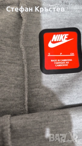 Оригинален NIKE Tech Fleece "Heather Grey" track pants S размер, снимка 3 - Спортни дрехи, екипи - 52713799