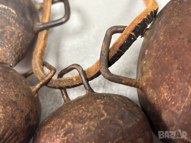 Истински Автентични Стари Хлопки-5 броя на кожен каиш, снимка 9 - Антикварни и старинни предмети - 52803117