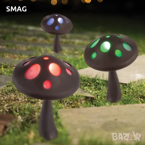 Соларен фенер Цветна сменяща се LED гъба Ø18x27см - 1 бр. S_1201533