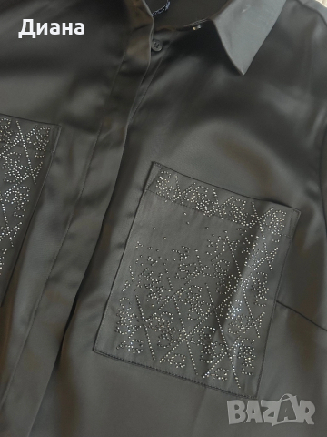 Черна дамска риза Гес, снимка 2 - Ризи - 52213376