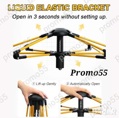 Автоматична палатка за къмпинг, палатка за 2-3 души 200х150х110см., снимка 4 - Палатки - 51390968