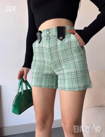 Зелени къси панталонки букле
