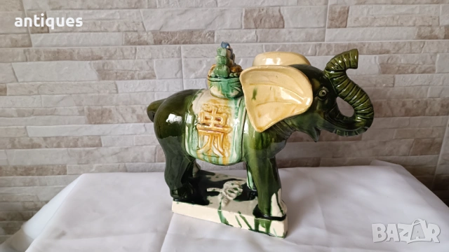 Керамичен слон - Китайски Фън Шуй - 30/24, снимка 4 - Антикварни и старинни предмети - 53955522
