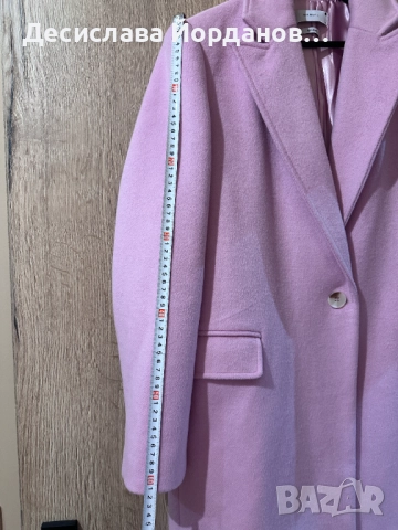 Розово дамско палто с вълна, снимка 2 - Палта, манта - 52297149