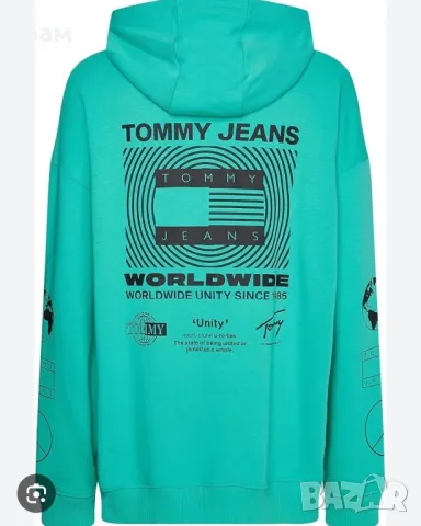 Tommy Jeans Global Unites Hoodie размер ХЛ , снимка 2 - Спортни дрехи, екипи - 47314784