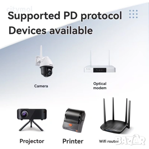 Универсално бързо зарядно устройство PD, USB-C към DC 5V/9V/12V/15V/20V, с LED дисплей, снимка 5 - Друга електроника - 53624310