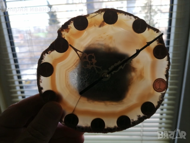 Стенен часовник с ахат плавен механизъм, снимка 5 - Други стоки за дома - 53217581