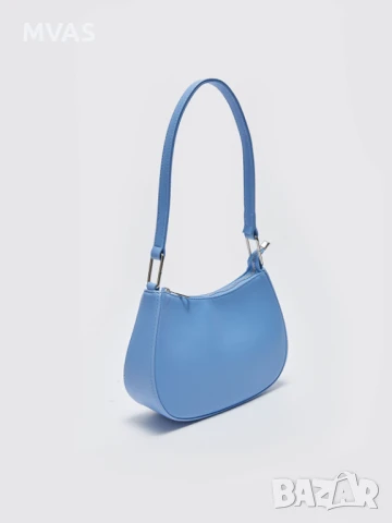 Нова дамска чанта за рамо тип багета Синя, снимка 2 - Чанти - 50967460