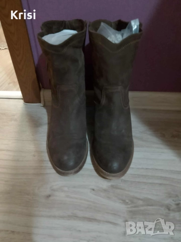 Дамски каубойски ботуши естествен велур, снимка 3 - Дамски ботуши - 52030308