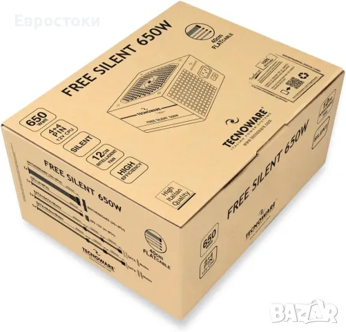 Tecnoware Power Systems ATX захранване за PC - Безшумен 12 cm вентилатор, снимка 4 - Захранвания и кутии - 47737436