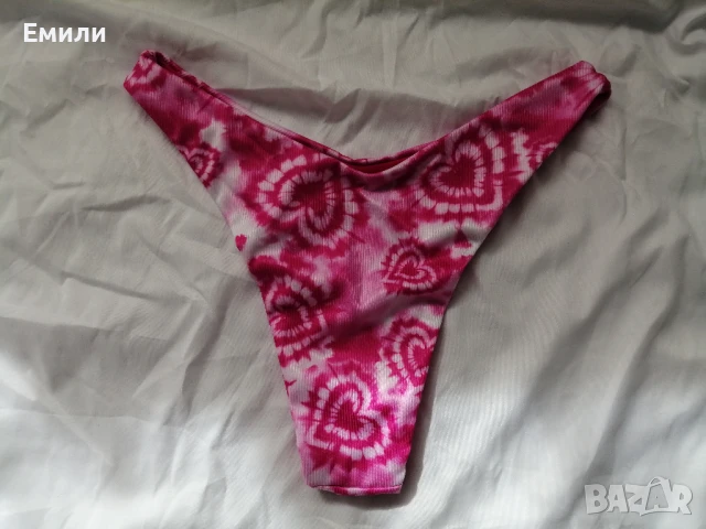 Нов комплект розов дамски бански от две части с принт сърчица р-р XS, S, M, L , снимка 7 - Бански костюми - 50900005
