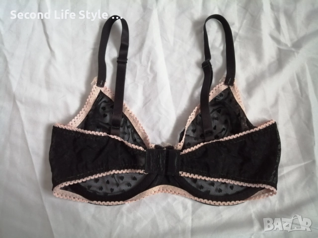 70DD прозрачен черен сутиен на сърчица CHANGE , снимка 6 - Бельо - 52899792