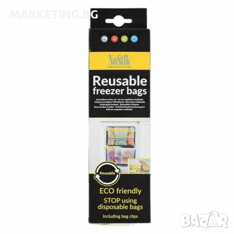 Торбички за фризер 4бр. NoStik , 17x24см., бял,  в кутия, снимка 6 - Други - 50457519
