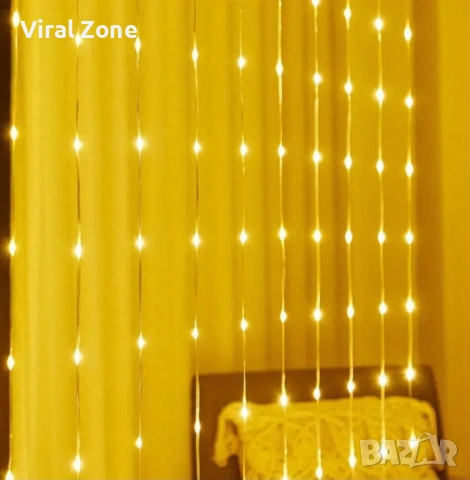 Коледни лампички с 300Led лампи 3 метра на 3 метра , снимка 2 - Декорация за дома - 52667863