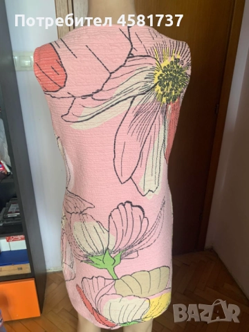 Рокля с тропически десен с колибри Desigual, размер М, снимка 5 - Рокли - 51976736