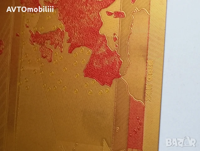 Позлатена с 24 карата злато банкнота със сертификат , снимка 13 - Нумизматика и бонистика - 51339803