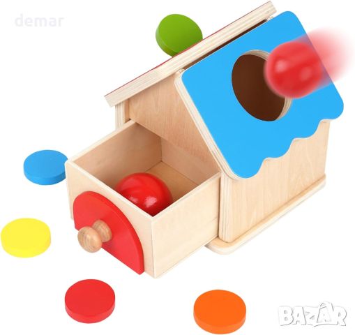 YULEYU Montessori Монтесори Бебешка образователна играчка, кутия за монети