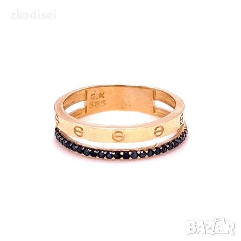 Златен дамски пръстен 2,60гр. размер:52 14кр. проба:585 модел:34394-3