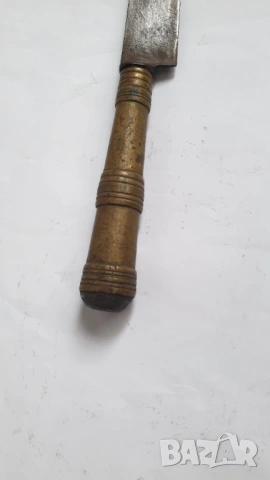 Стар нож с бронзова дръжка, снимка 4 - Антикварни и старинни предмети - 53667576