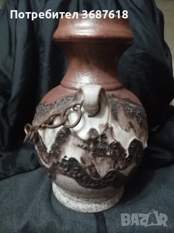 Винтидж керамична ваза, снимка 3 - Антикварни и старинни предмети - 53771352