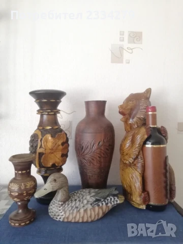 Стари дървени авторски изработки: вази, кутии, декорации. , снимка 2 - Вази - 49336246