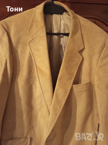Ново Мъжко Сако от Чист Натурален Велур L, снимка 7 - Сака - 53134742