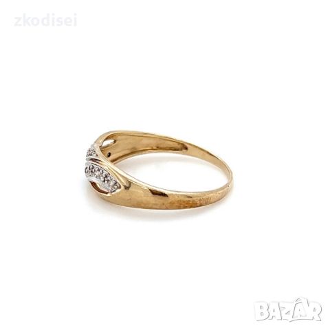 Златен дамски пръстен с 5 бр. брилянта 1,60гр. размер:57 9кр. проба:375 модел:23570-1, снимка 2 - Пръстени - 45408285