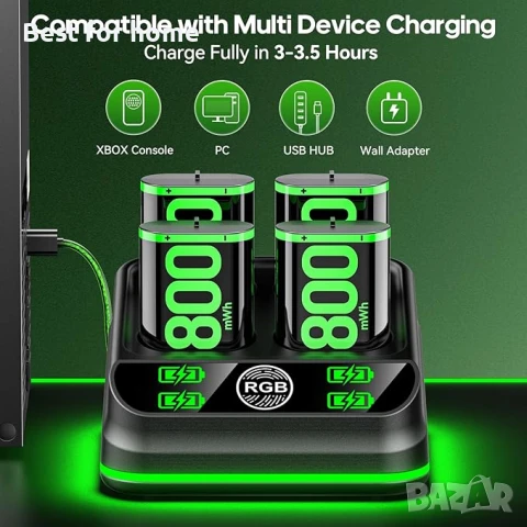 OIVO Комплекти батерии за Xbox контролери  със станция за зареждане, снимка 5 - Аксесоари - 50961919