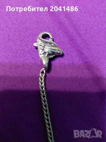 Уникална сребърна гривна с дракон, снимка 2 - Гривни - 53216012
