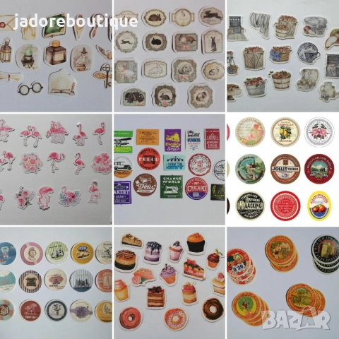 Скрапбук стикери 15 бр /комплект - различни видове