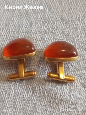 СТАРИ РУСКИ ПОЗЛАТЕНИ РЪКАВЕЛИ с ПЕЧАТИ БАЛТИЙСКИ КЕХЛИБАР за КОЛЕКЦИОНЕРИ 31945, снимка 7 - Други ценни предмети - 52533751