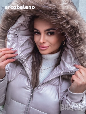 Дамско ватирано бежово яке , снимка 9 - Якета - 52255566