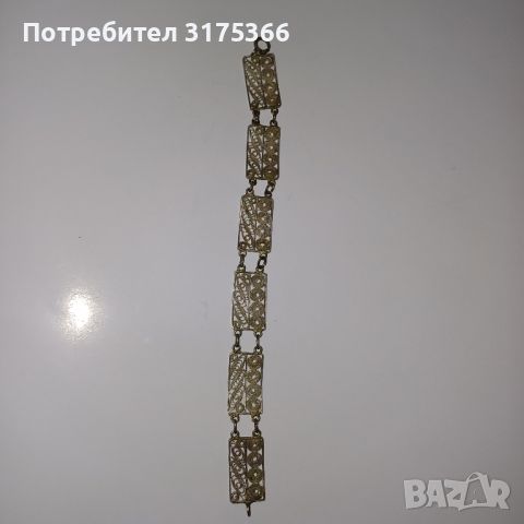 Стара сребърна филигранена гривна, снимка 2 - Гривни - 46233414