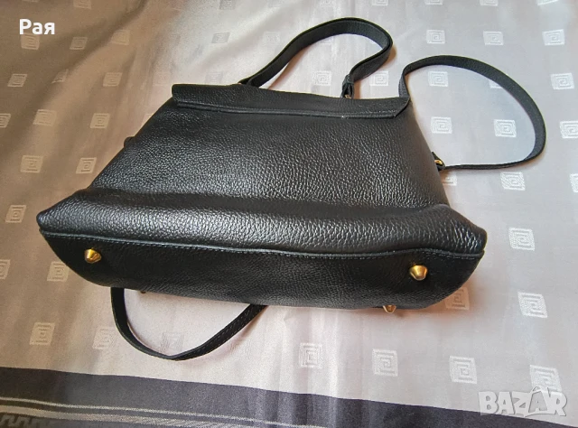Черна кожена дамска чанта, снимка 11 - Чанти - 50665071