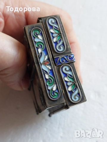 Лот сребърни икони,Царска Русия''сребърна,сребро 84 икона св.Николай Чудотворец/гилеше емайл, снимка 16 - Икони - 51951215